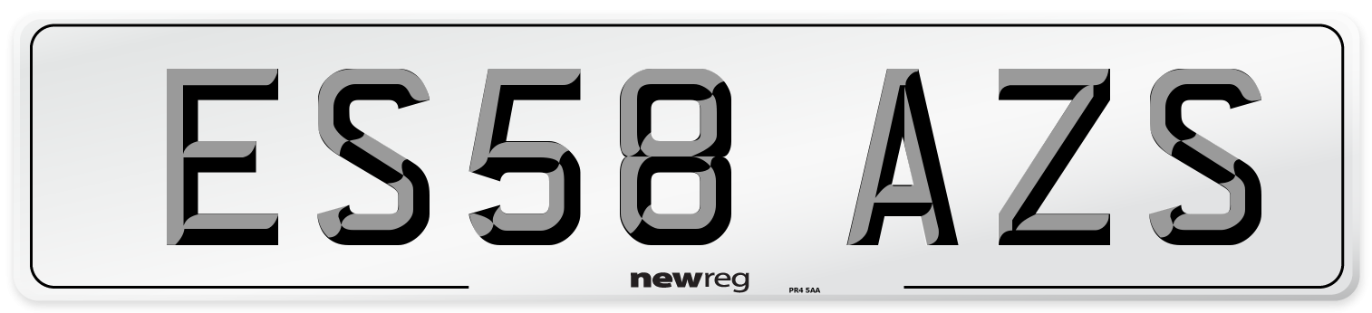 ES58 AZS Number Plate from New Reg